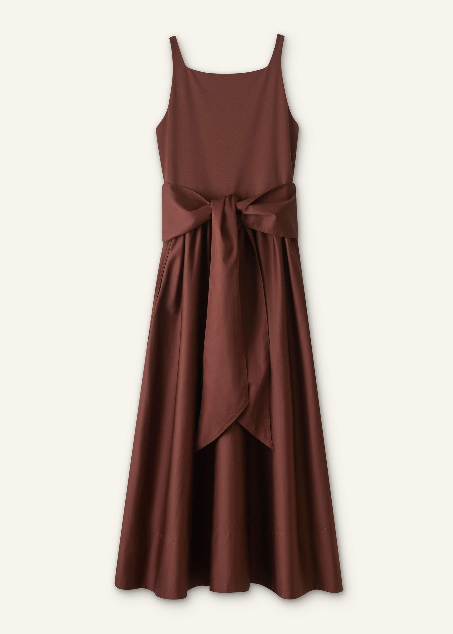 Cinnamon Brown Fit + Flare Maxi Dress