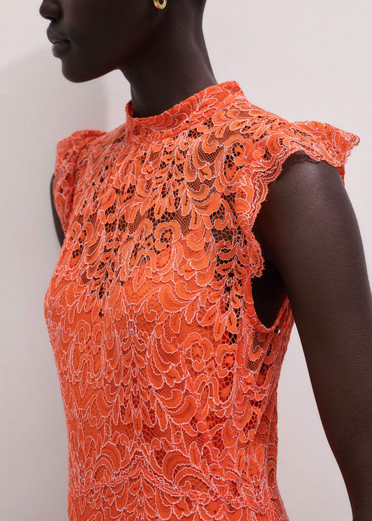 Orange Two Tone Full Length Dress