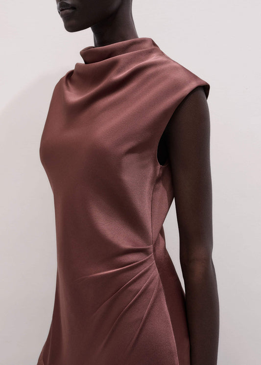 Cinnamon Bias Cut Full Length Dress