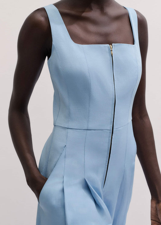 Blue Wide-Leg Jumpsuit