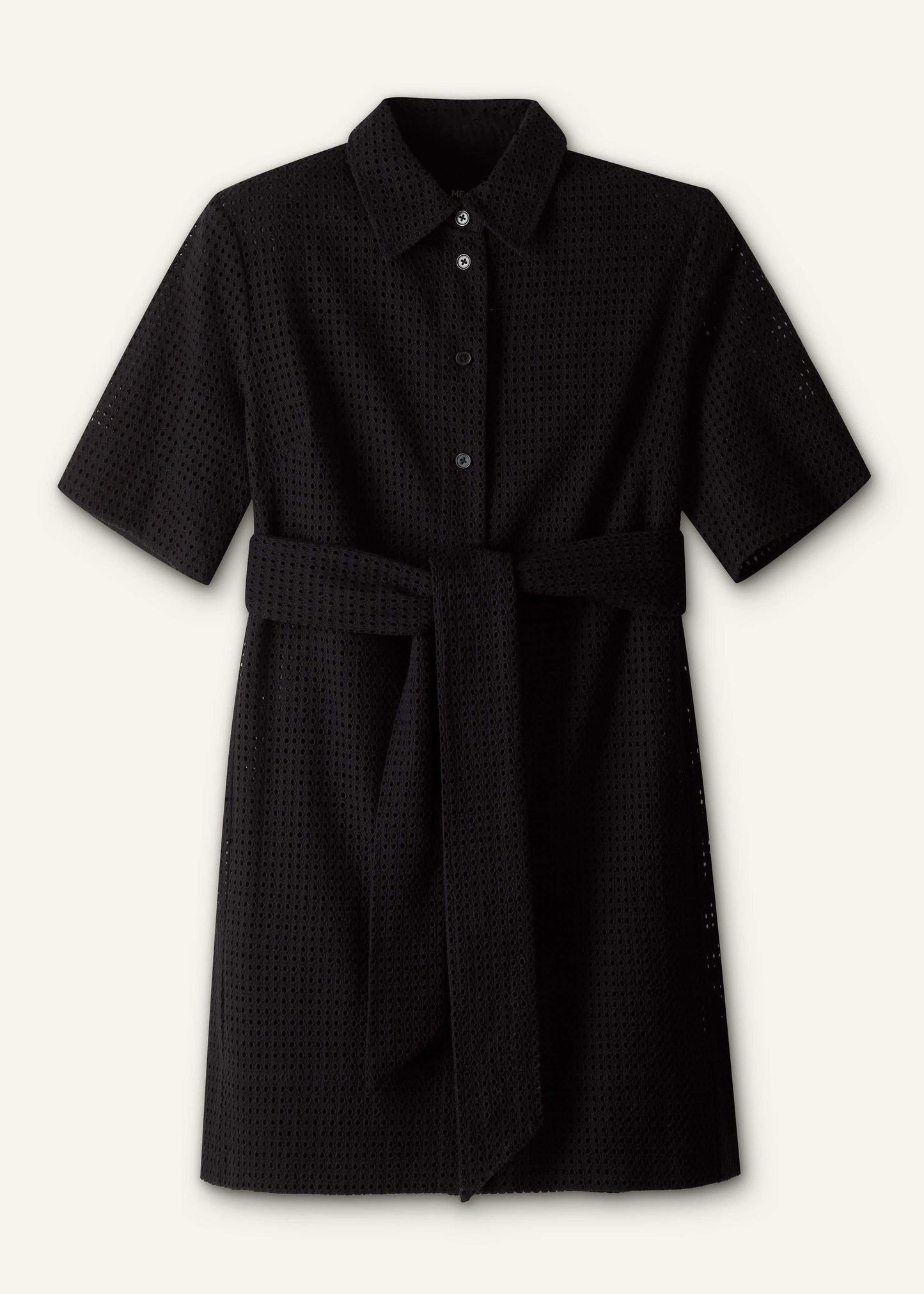 Black Broderie Anglaise Short Dress