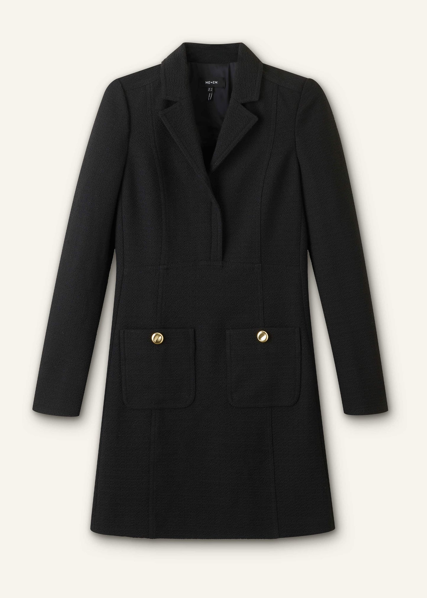 Black Day-To-Evening Textured Mini Dress