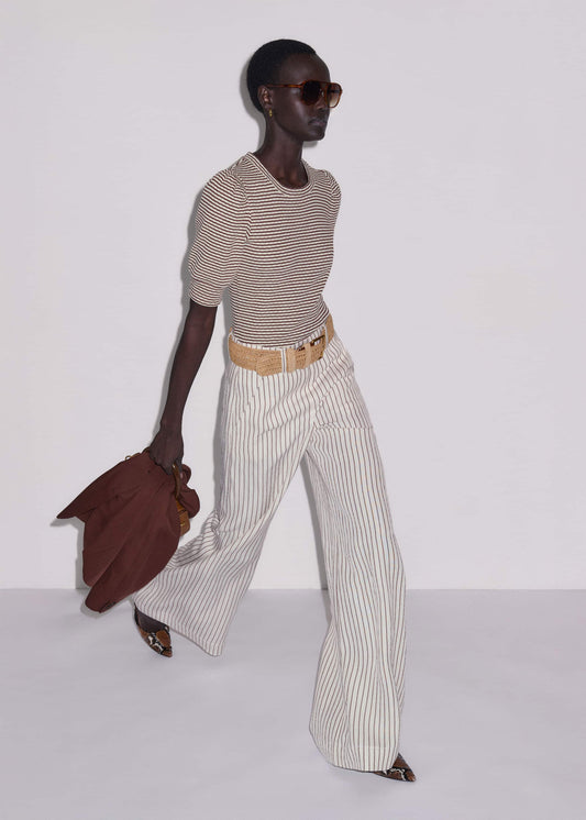 Ivory High Waist Wide Pant
