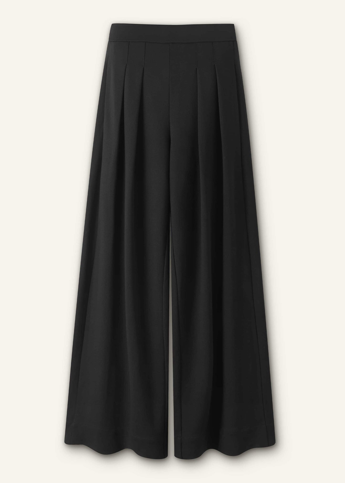 Black Luxe Travel Tailoring Wide-Leg Pant