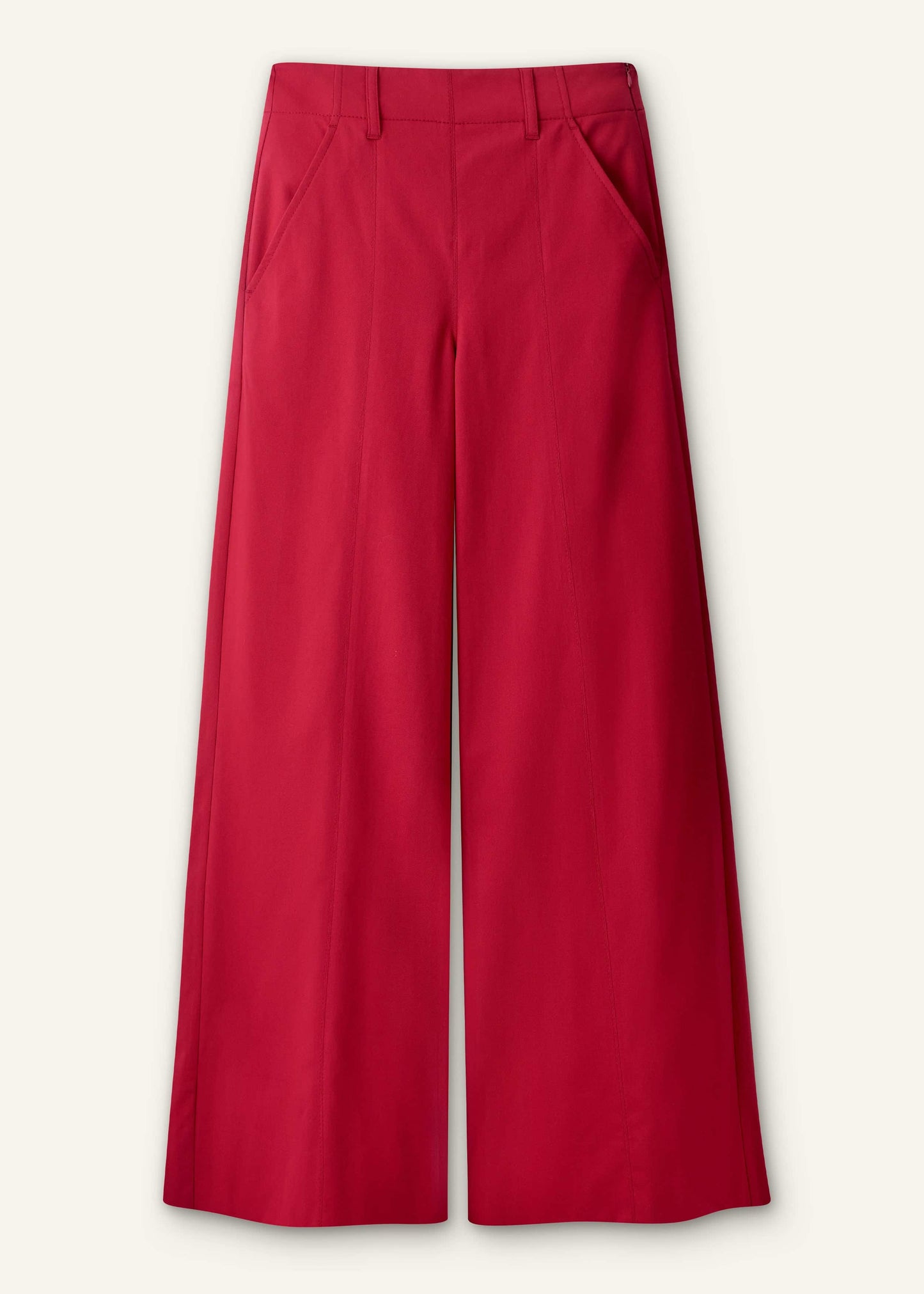 Red High Waist Wide-Leg Pant