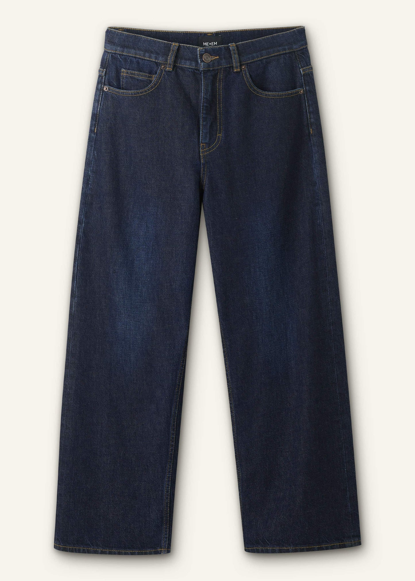 Dark Blue Straight Crop Jean