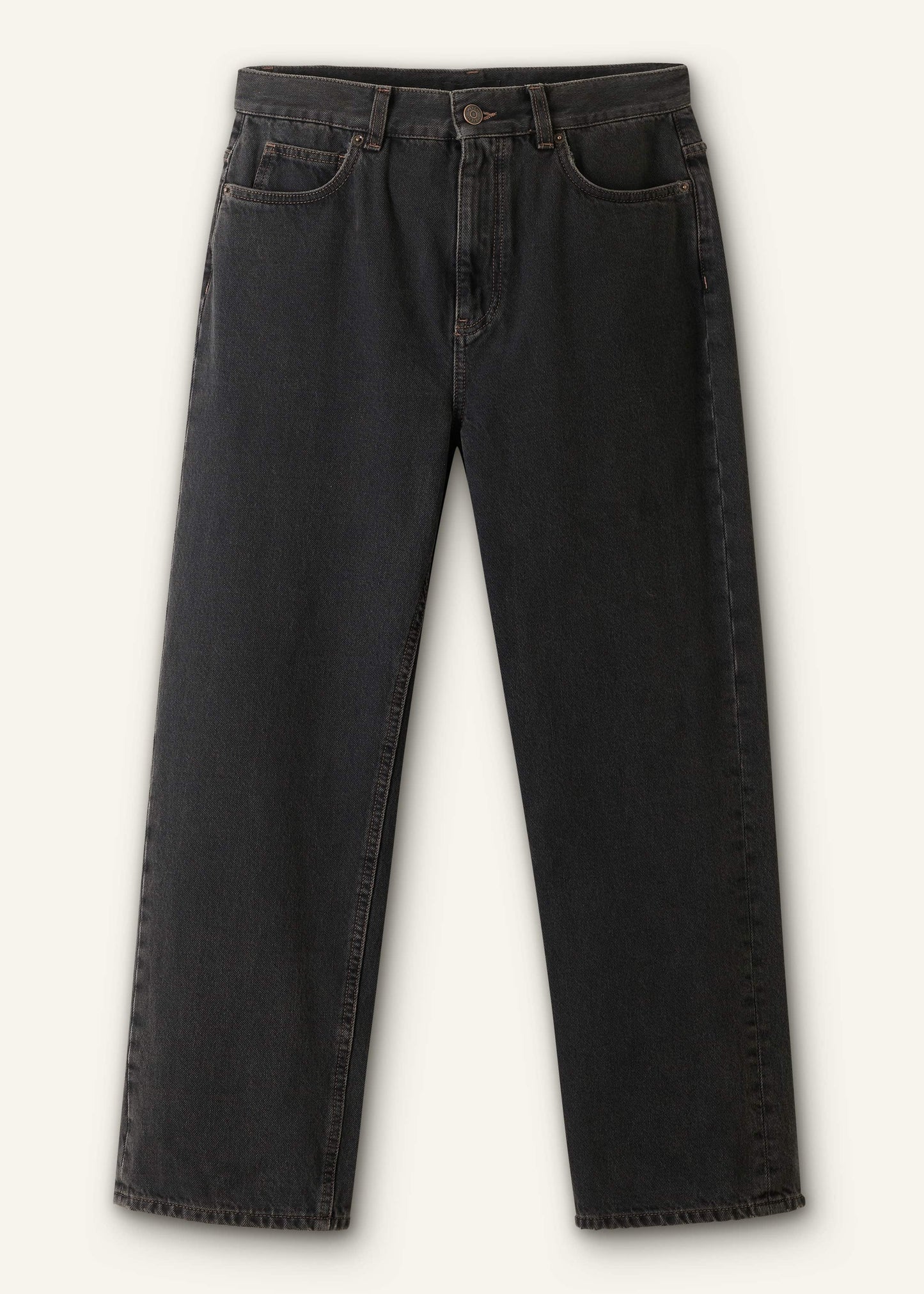 Black Straight Cropped Relaxed Jean