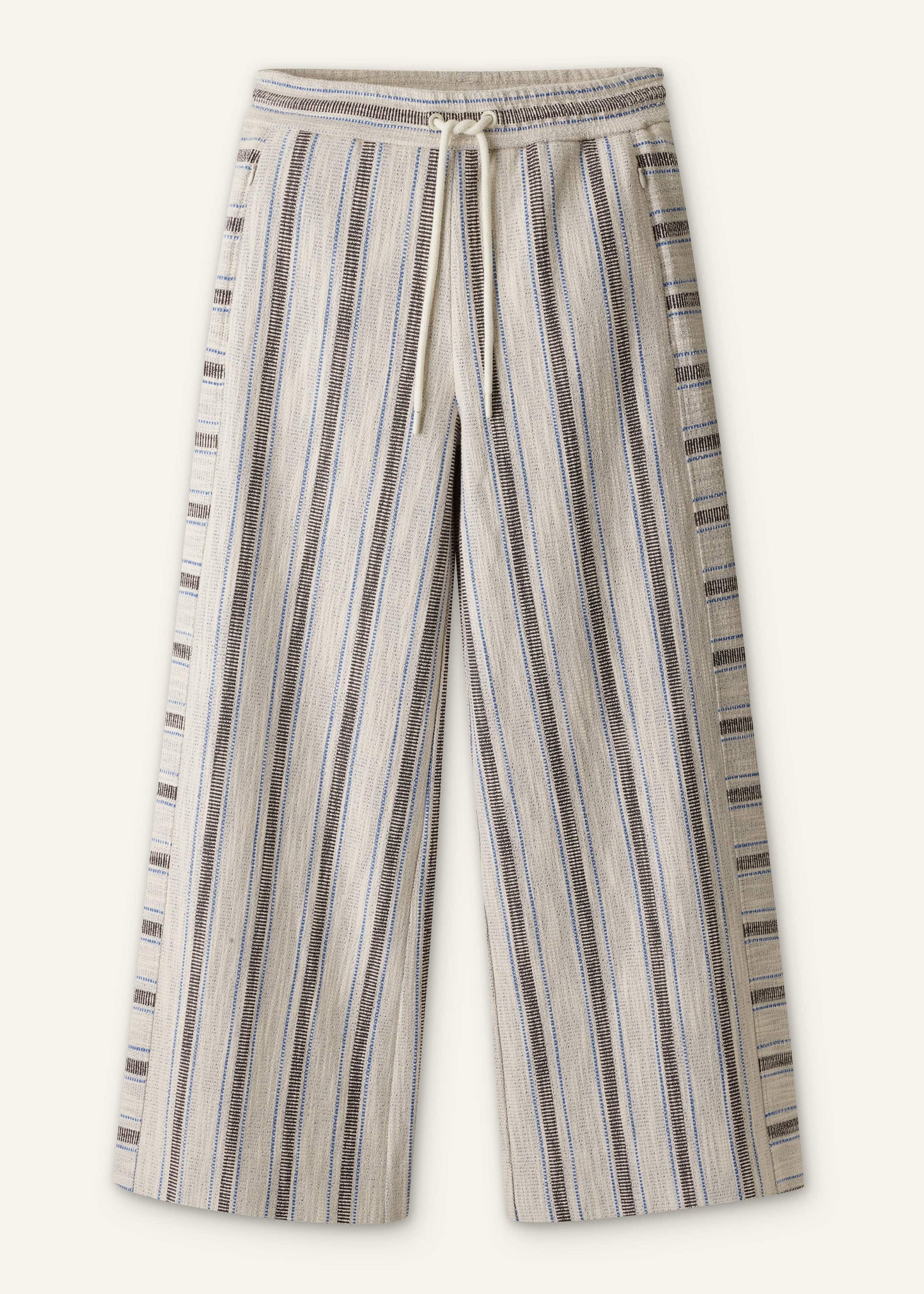 Cream Stripe Crop Track Pant