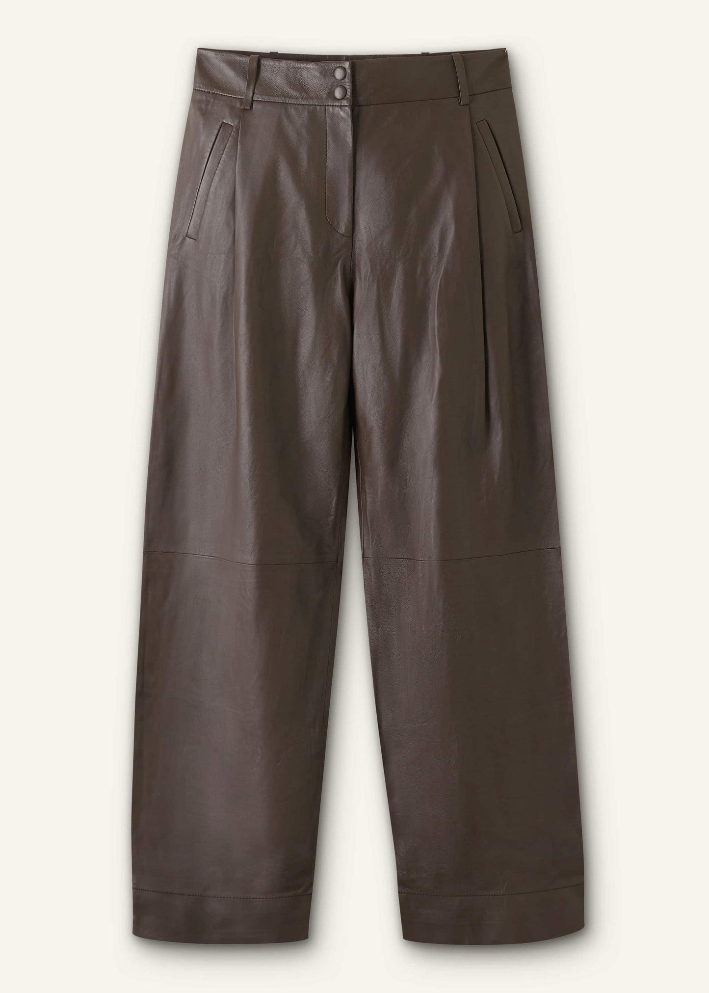 Brown Leather Clever Tapered Pant