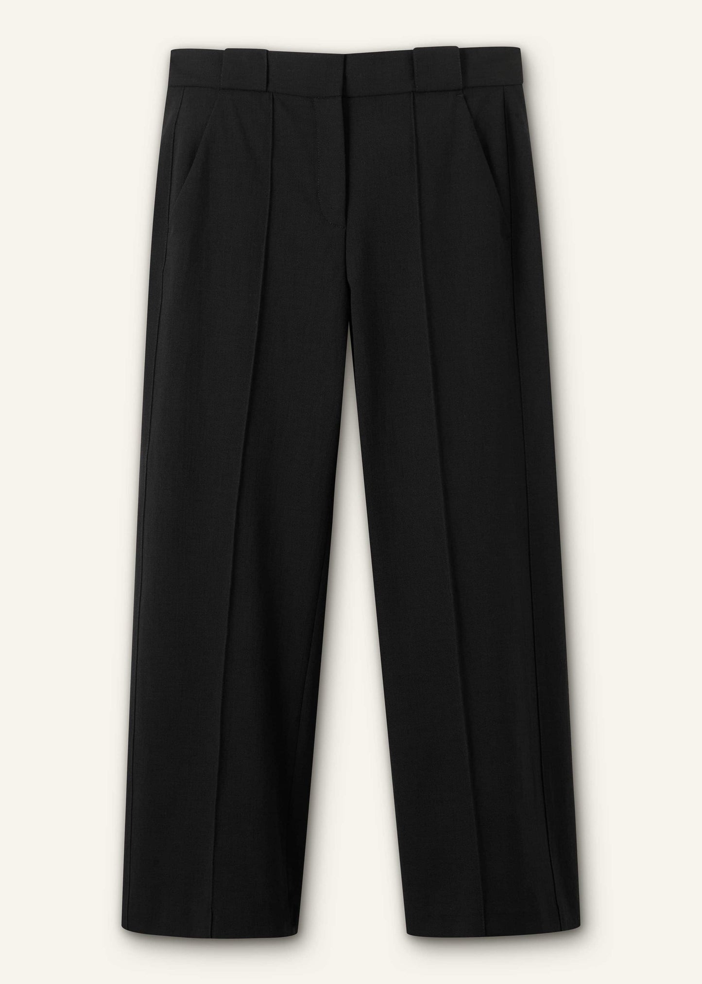 Black Straight Crop Pant