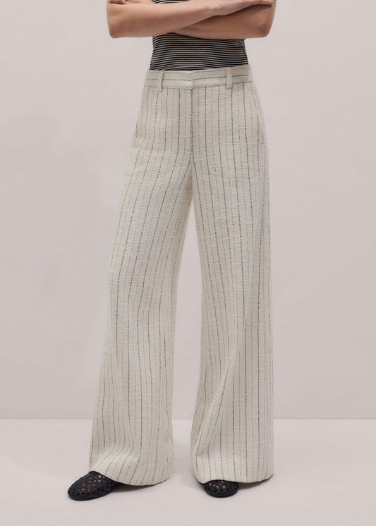 Ivory Striped Leg Elongator Pant