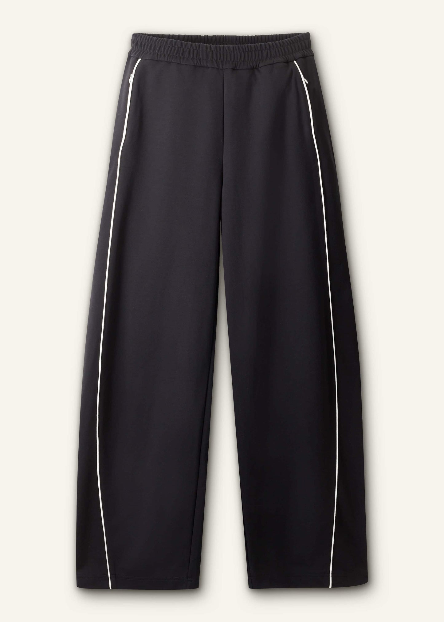 Black Wide Barrel Track Pant