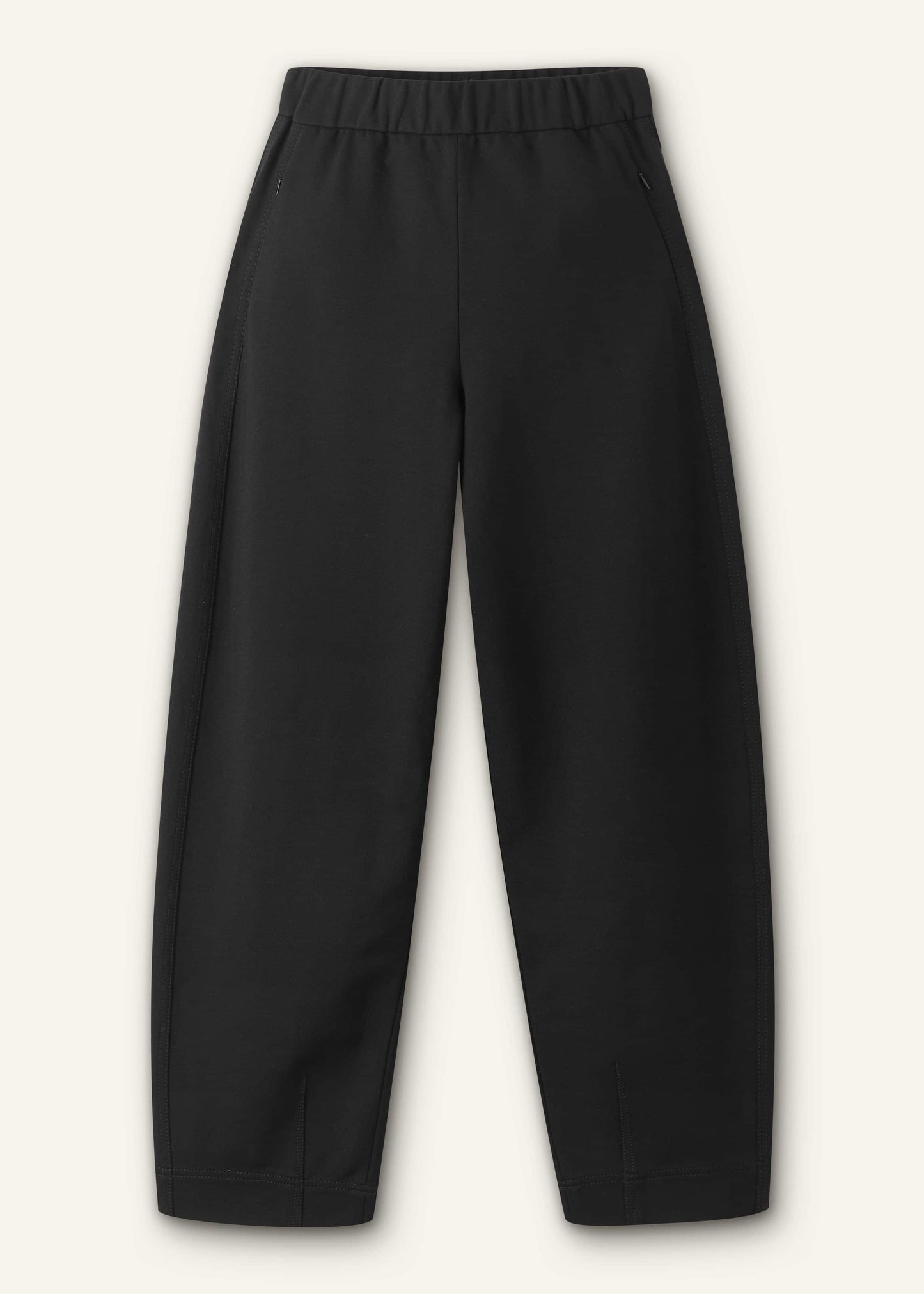 Black Luxe Travel Tailoring Barrel-Leg Pant