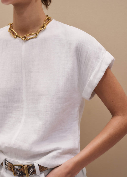 White Cheesecloth T-Shirt