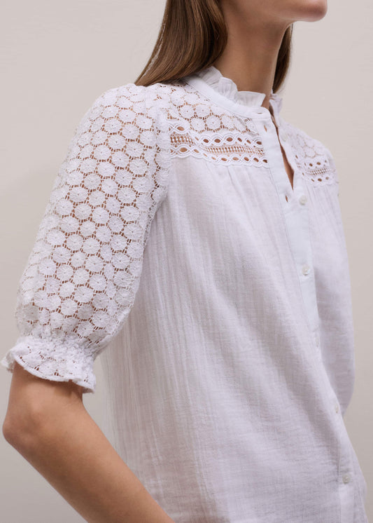 White Cheesecloth AM-PM Summer Blouse