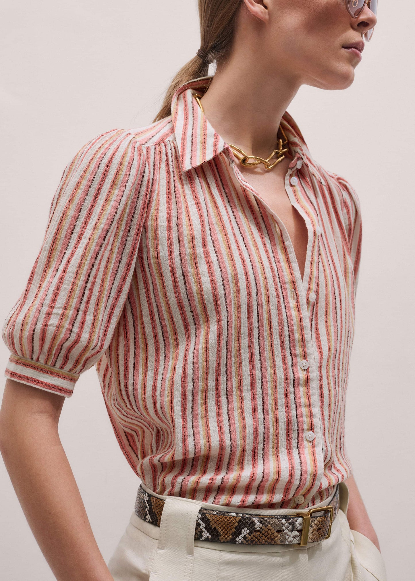 Pink Stripe Summer Blouse