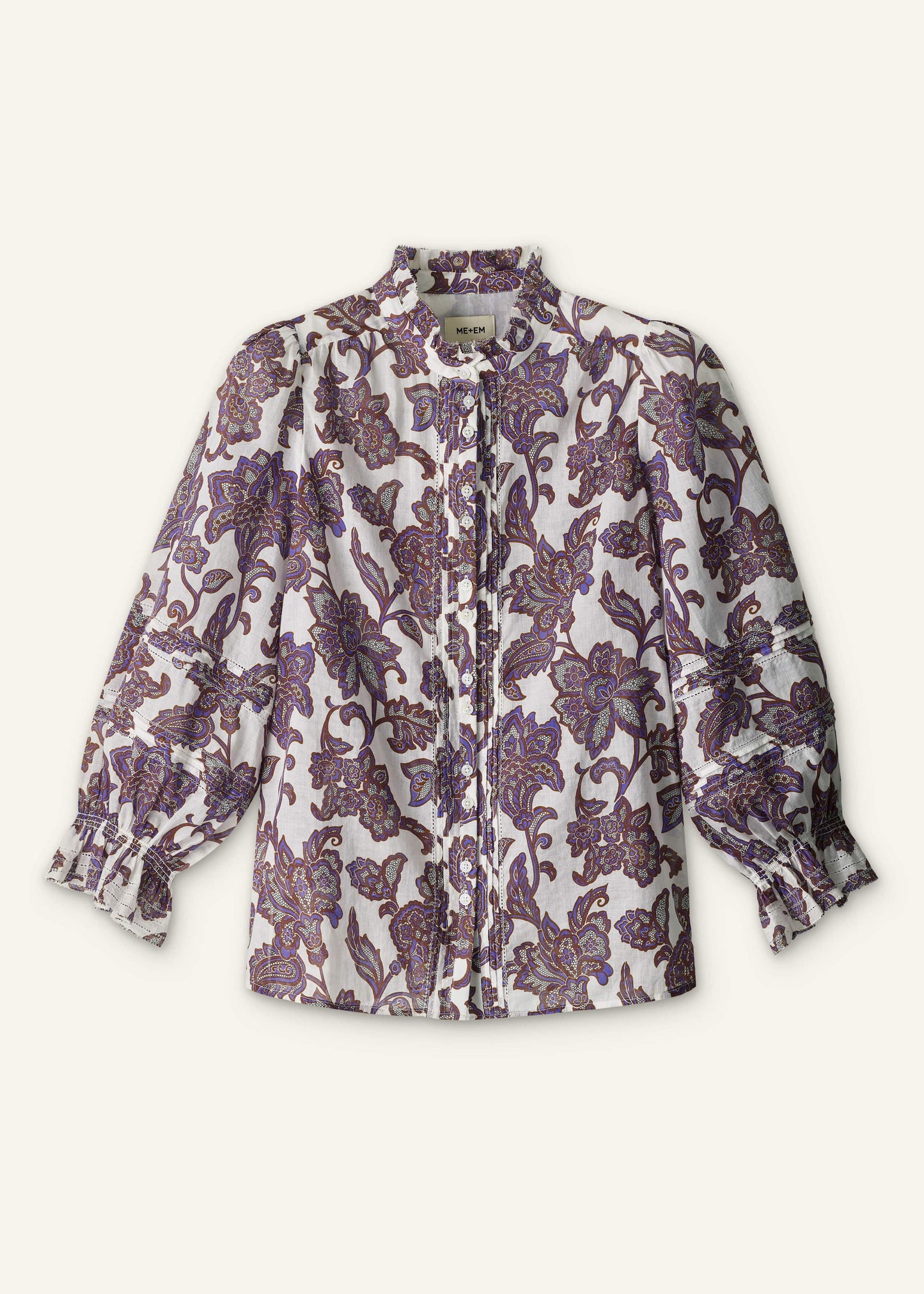 Cream Floral Print Blouse