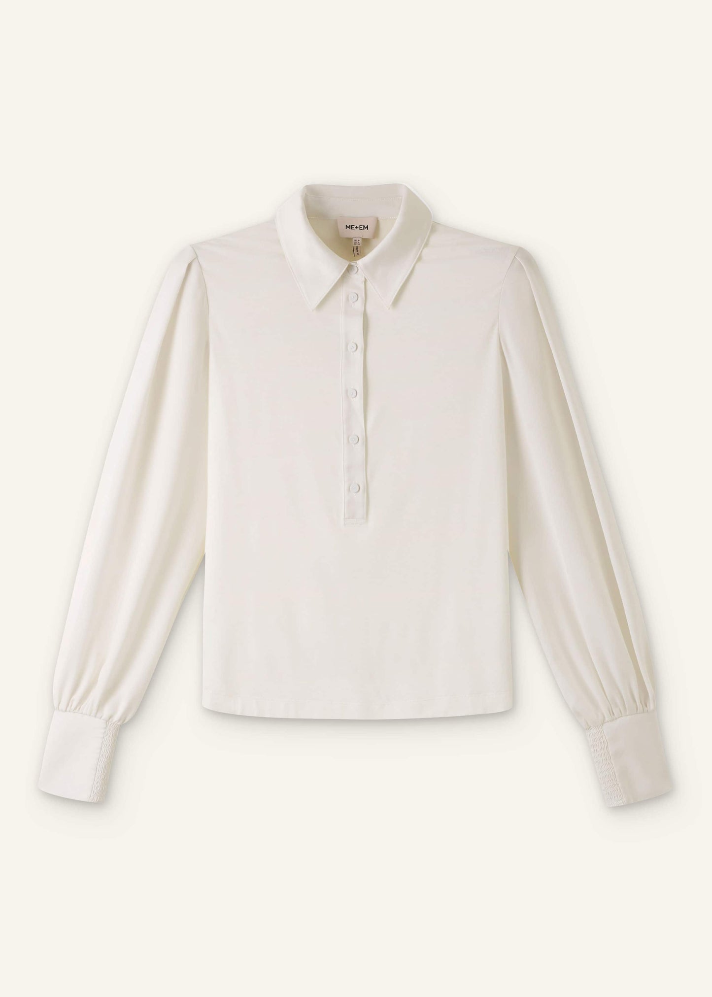Cream Fluid Sleeve Layering Blouse