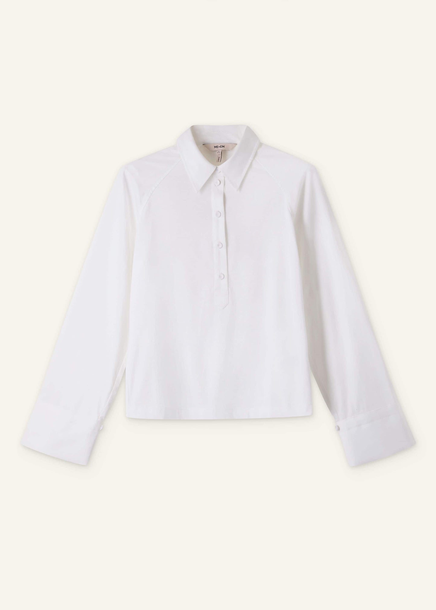White Raglan Shirt Layering Top