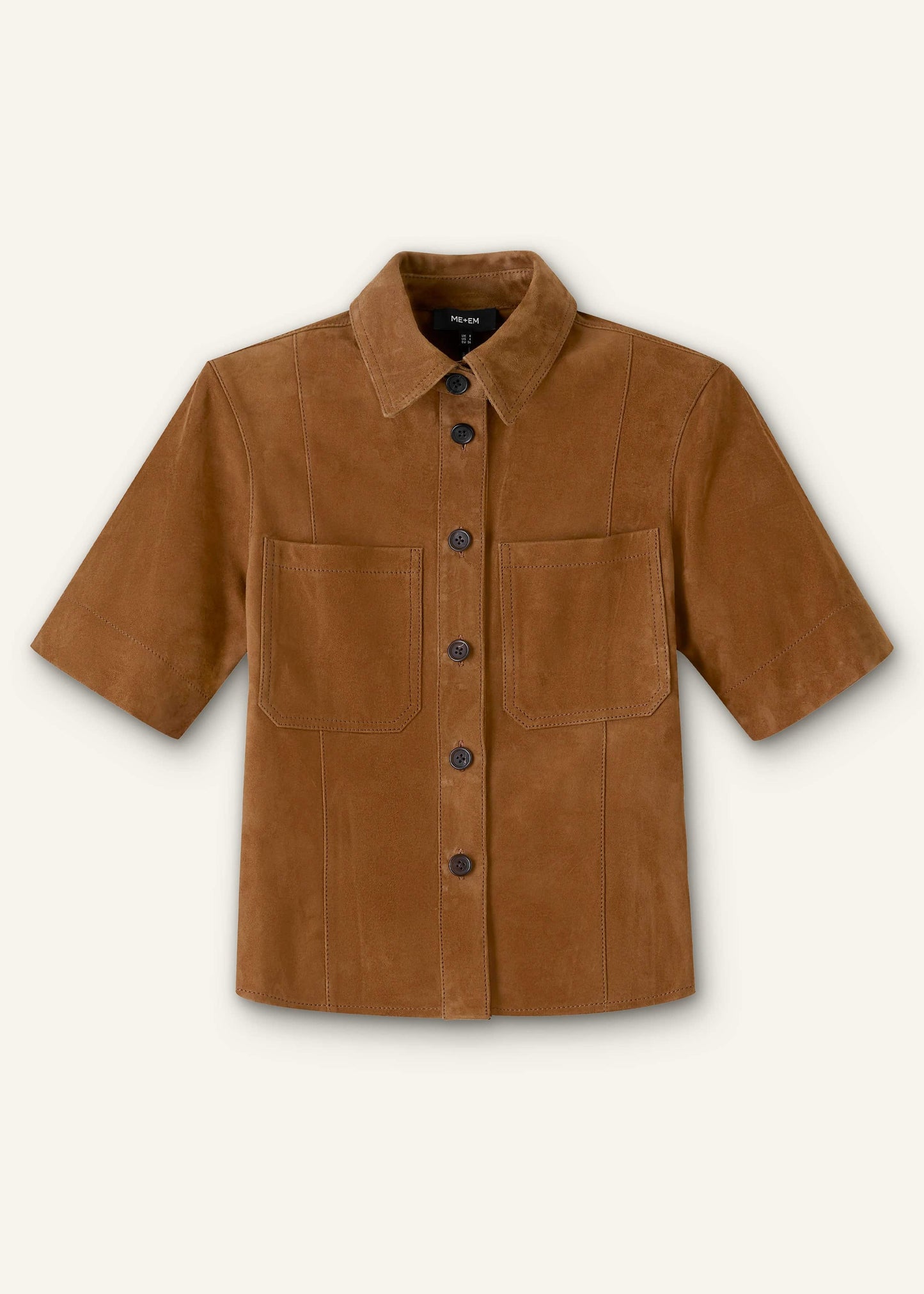 Brown Paneled Shirt