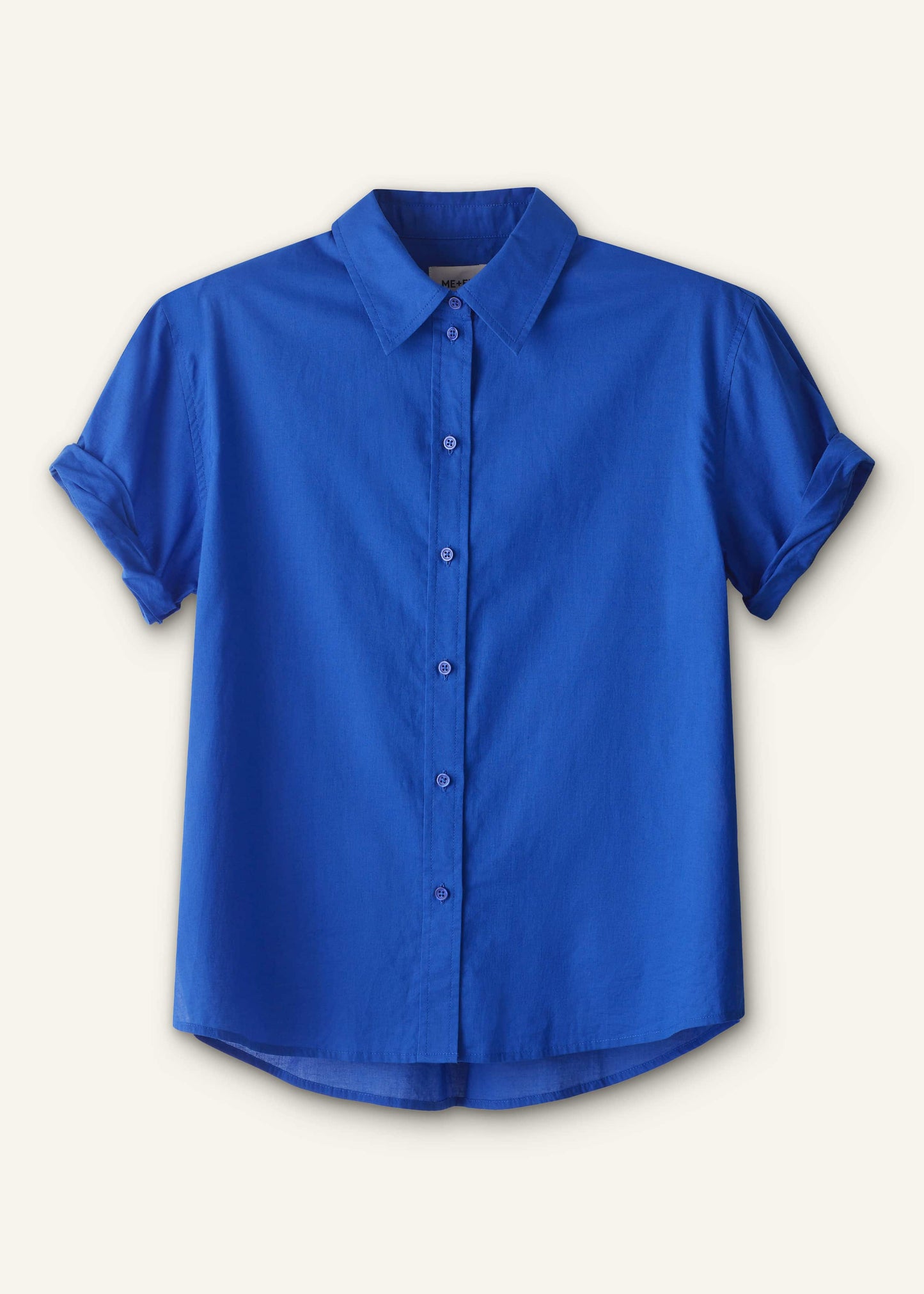 Blue Turn-Up Cuff Shirt