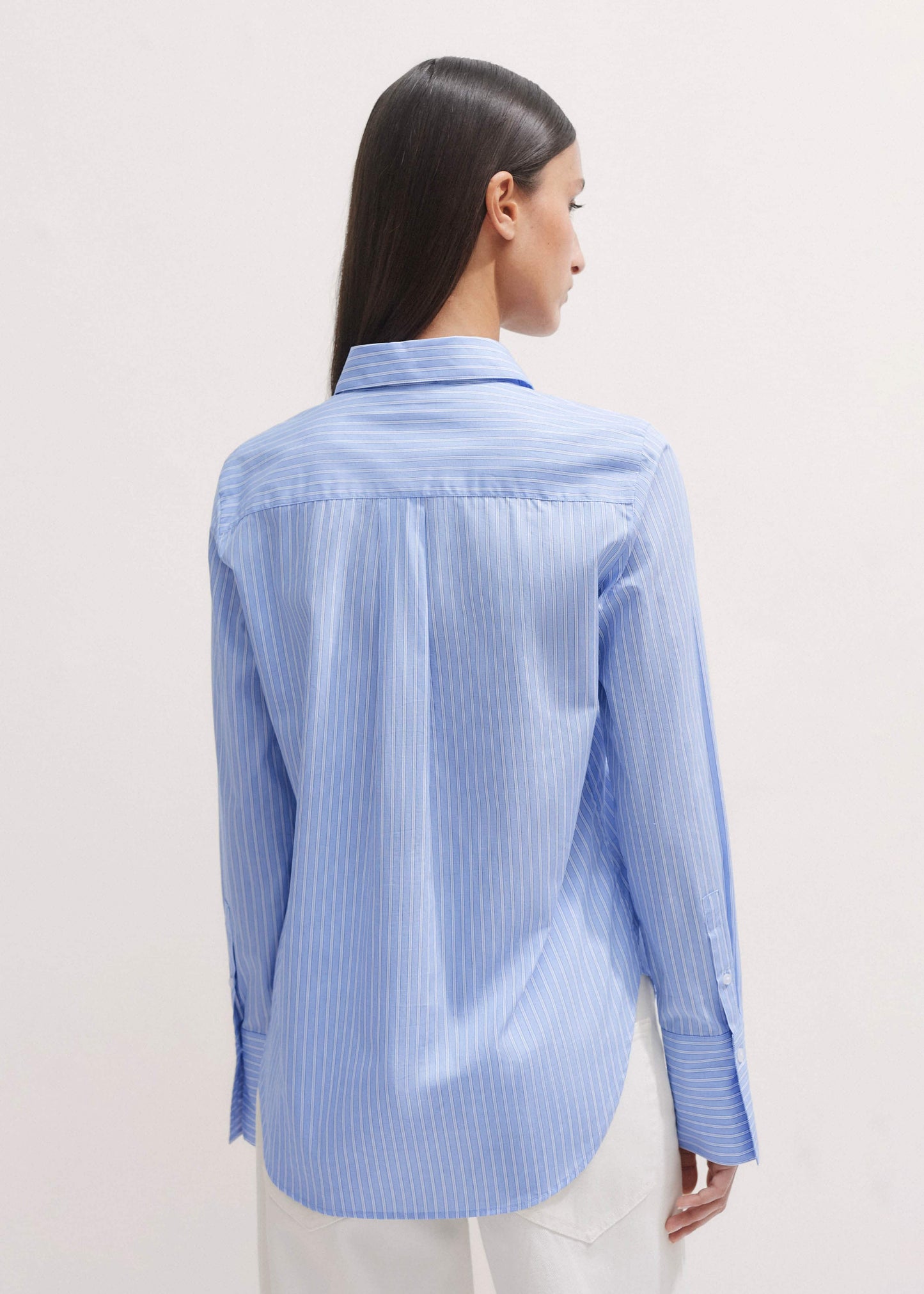 Blue Cotton Stripe Shirt