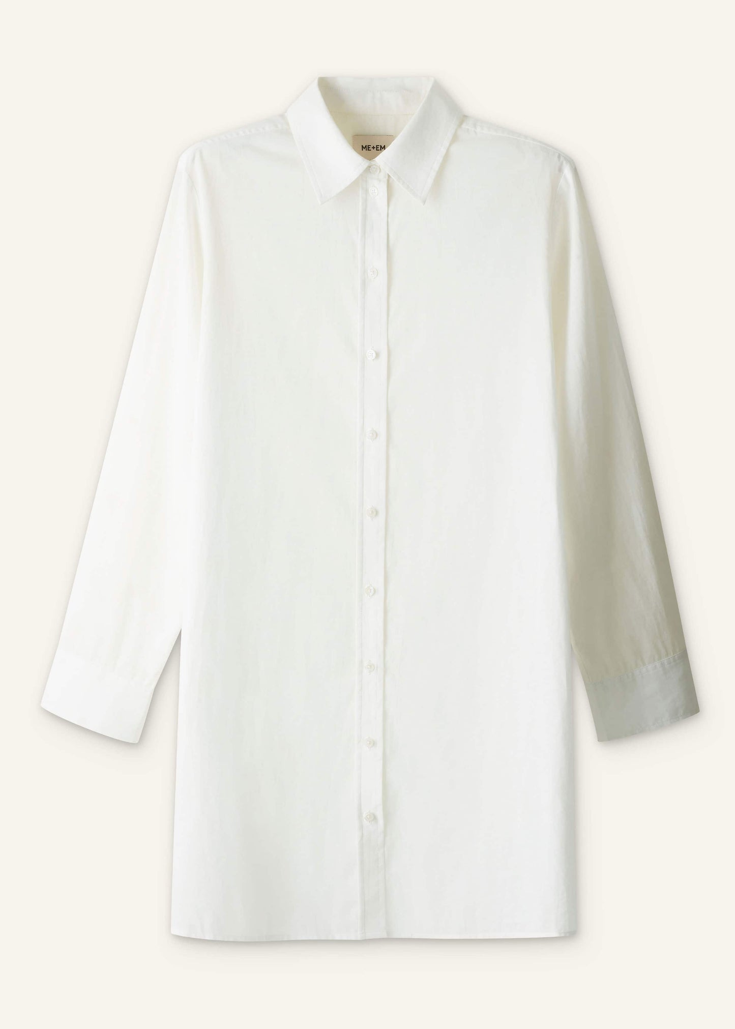 White Relaxed Short Swing Shirt Dress