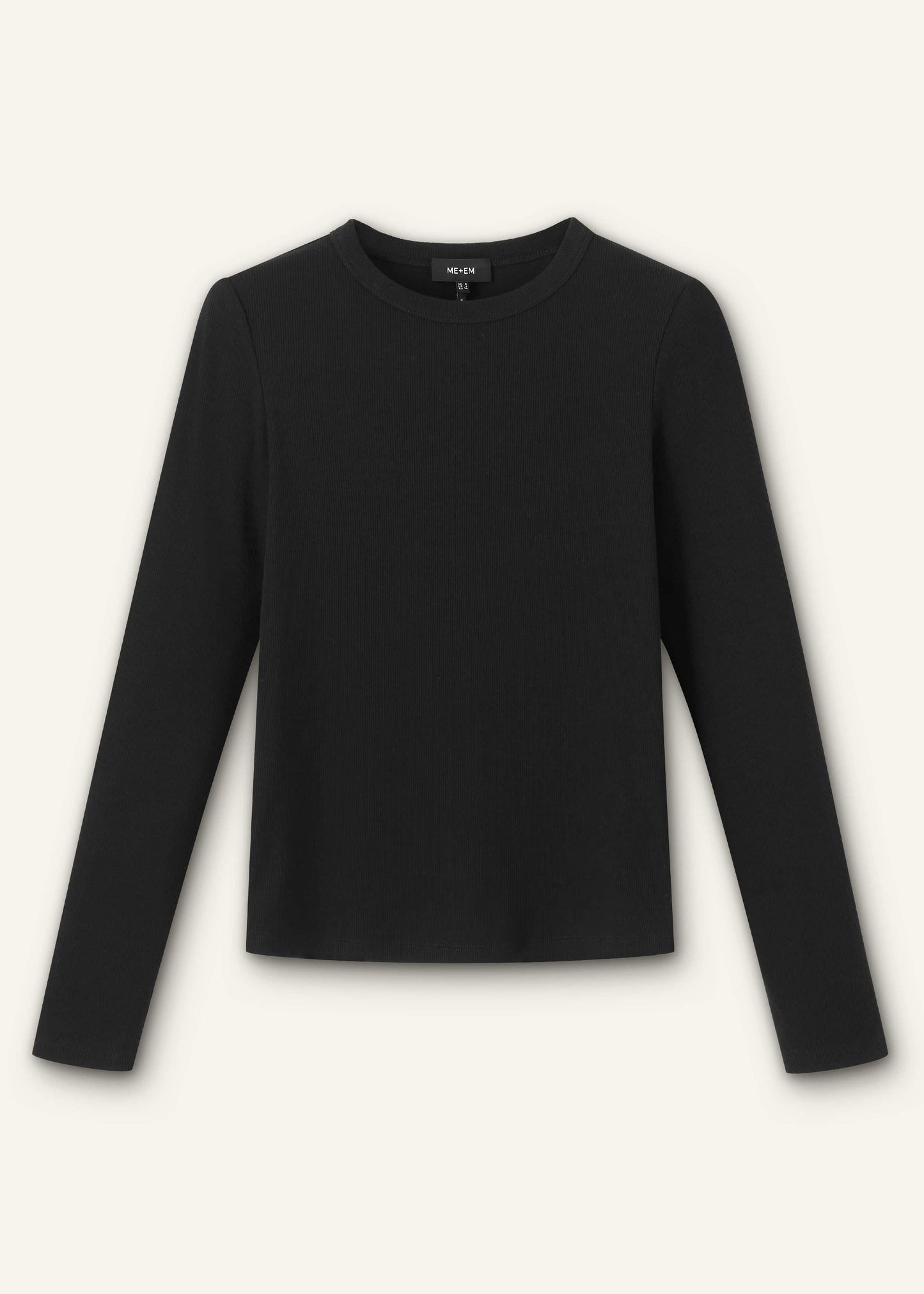 Black Cotton Rib Perfect Basic Top