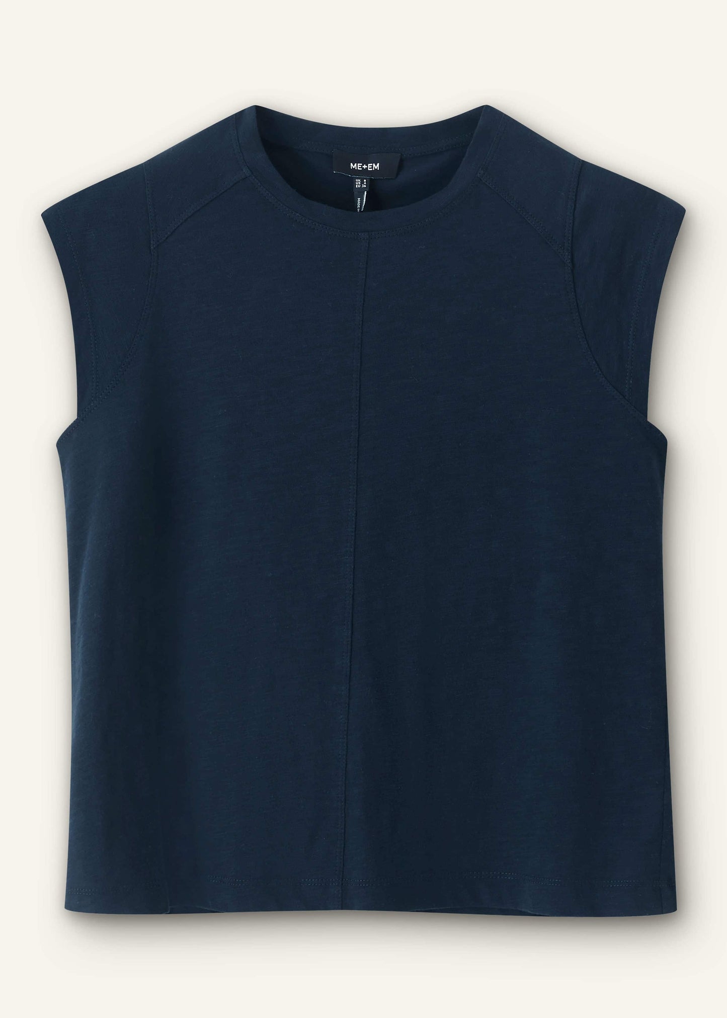 Navy Cap Sleeve Crew Neck Swing Tee