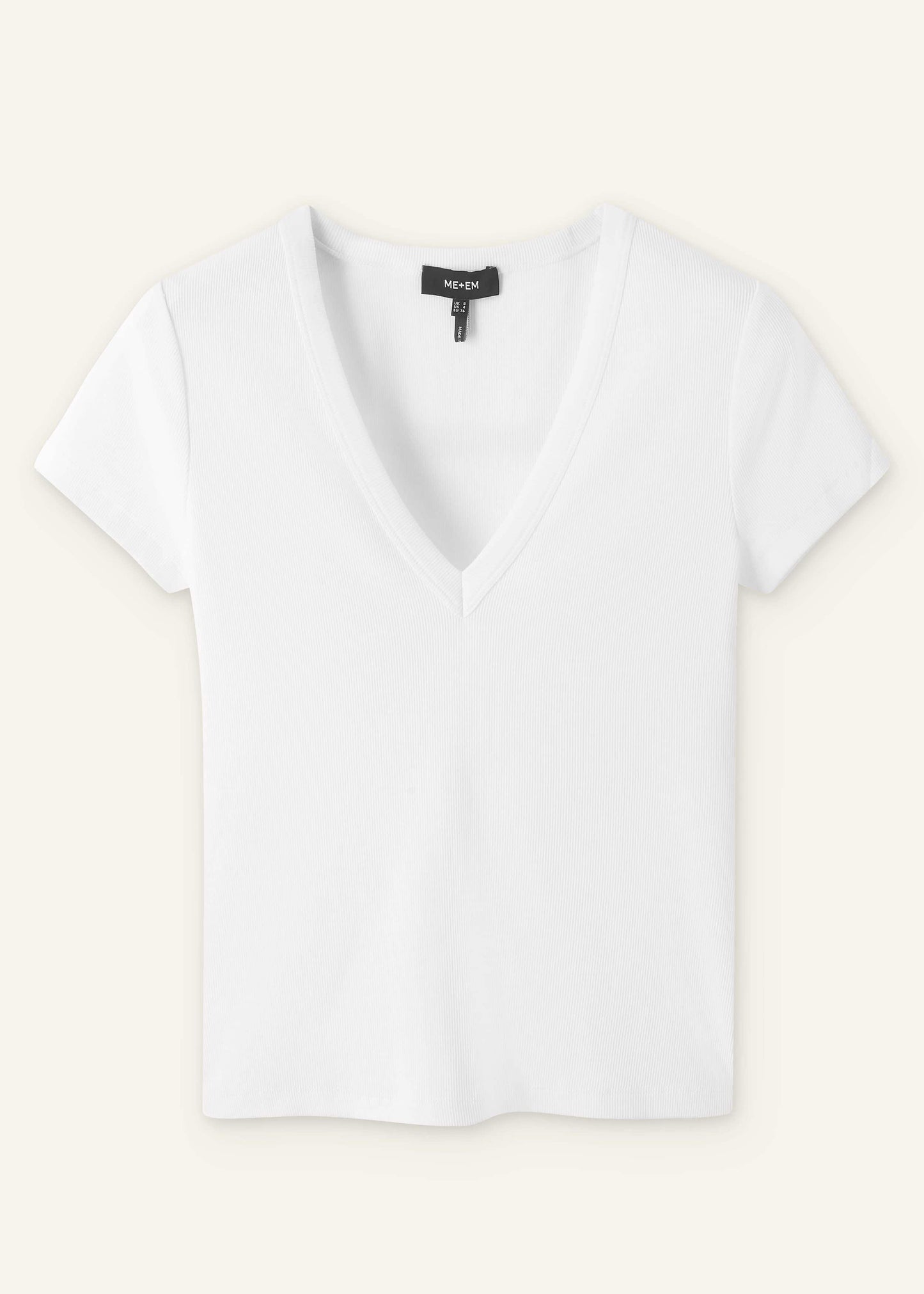White Ultimate Fitted Rib V-Neck Tee