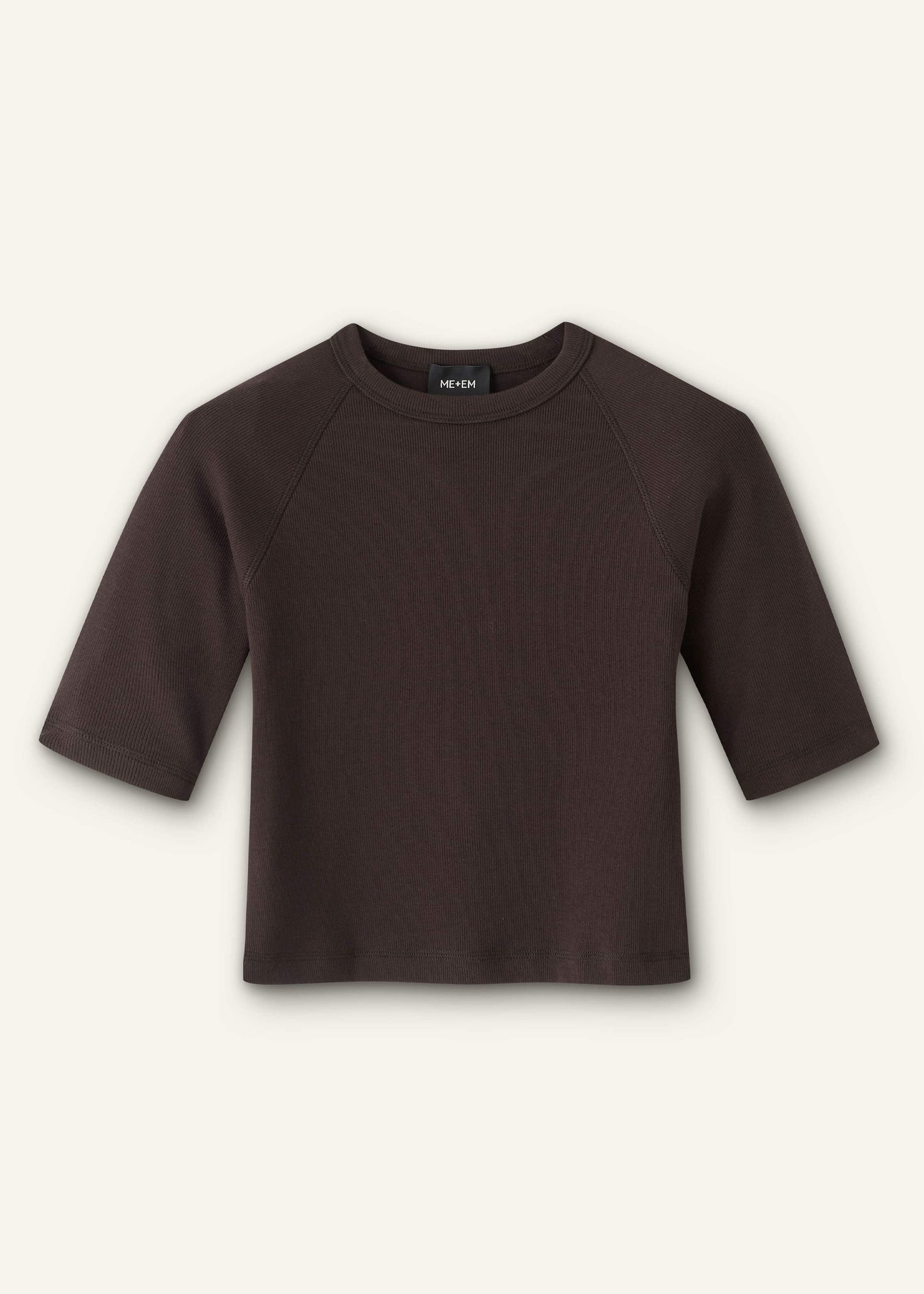 Brown Raglan Crop Tee