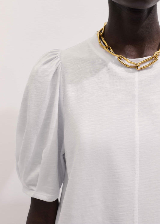 White Feminine Sleeve Swing Top
