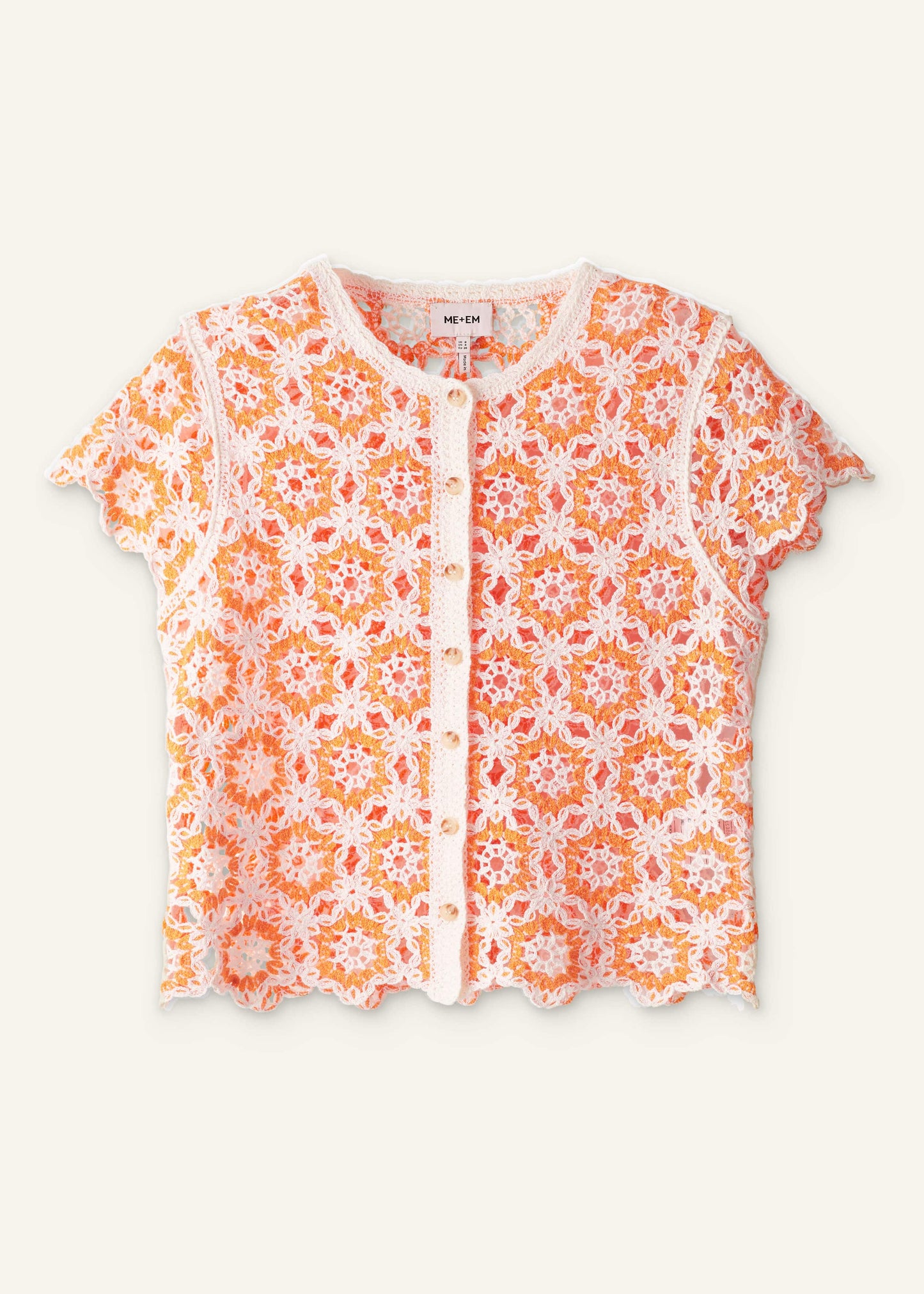 Floral Crochet Orange Beach Baby Tee