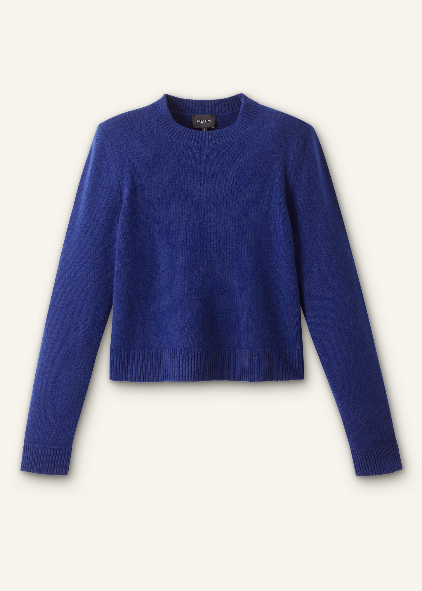 Blue Cashmere Relaxed Crop Sweater