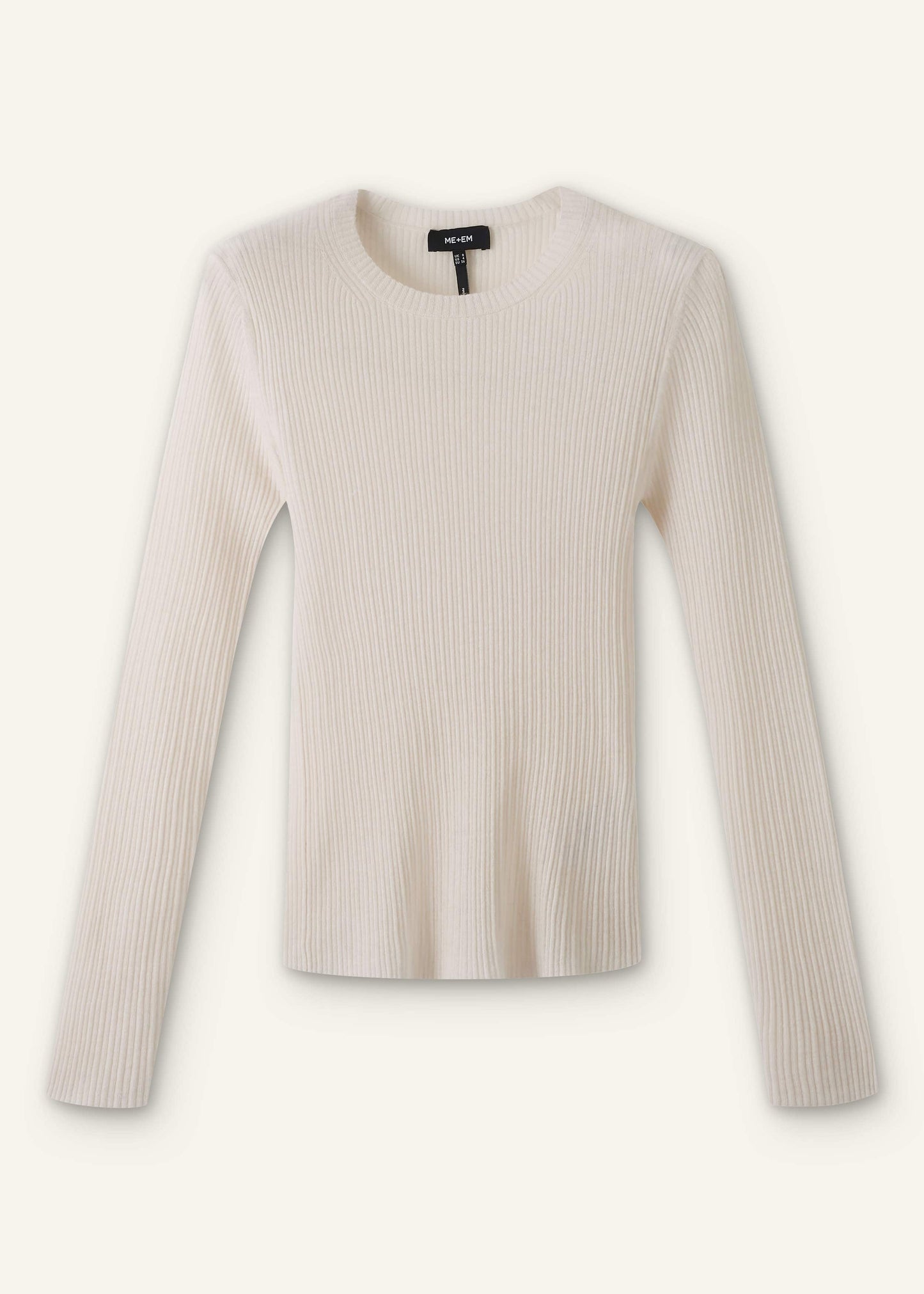 Cream Barely There Slim Rib Layering Sweater