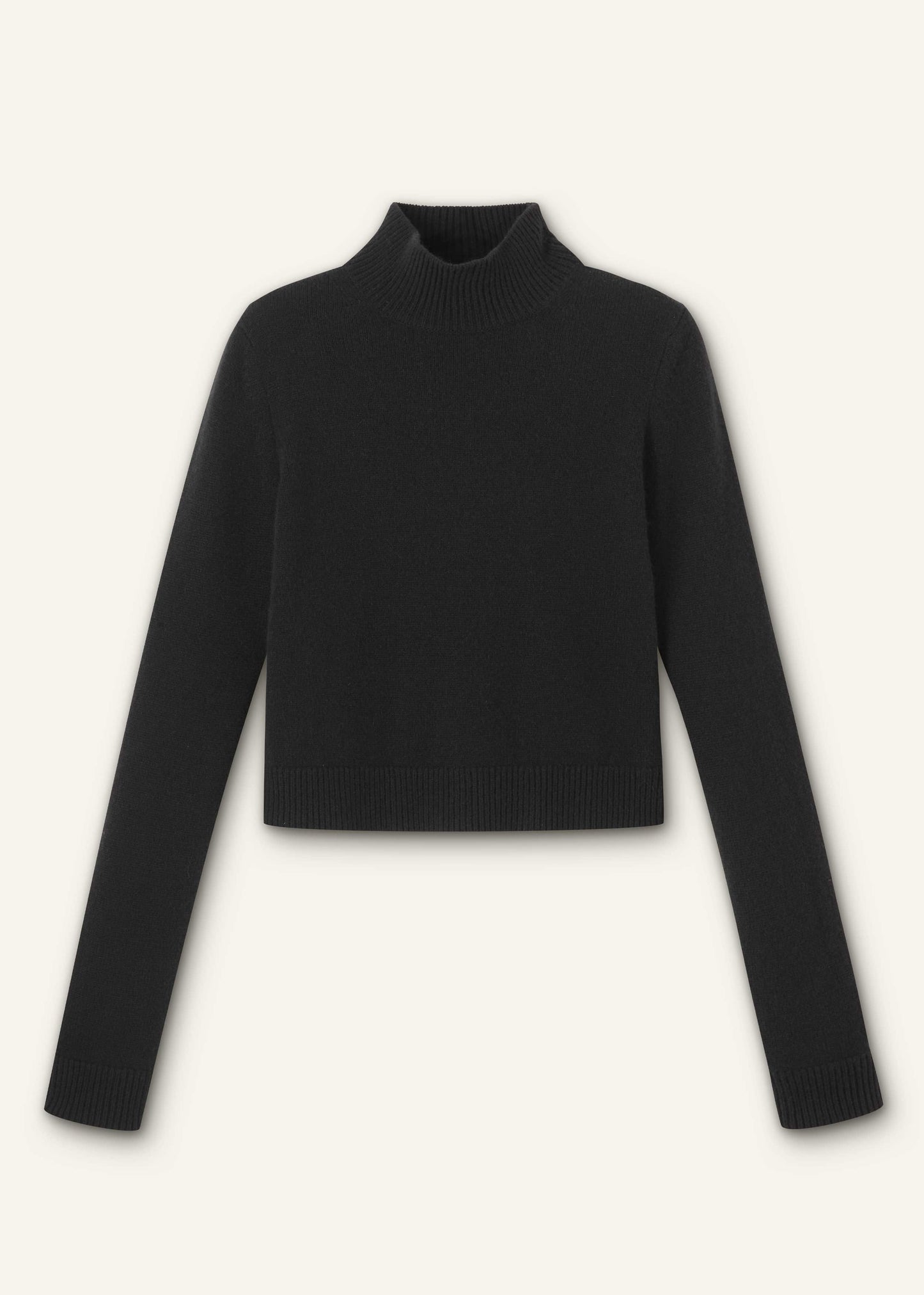 Black High Neck Crop Sweater