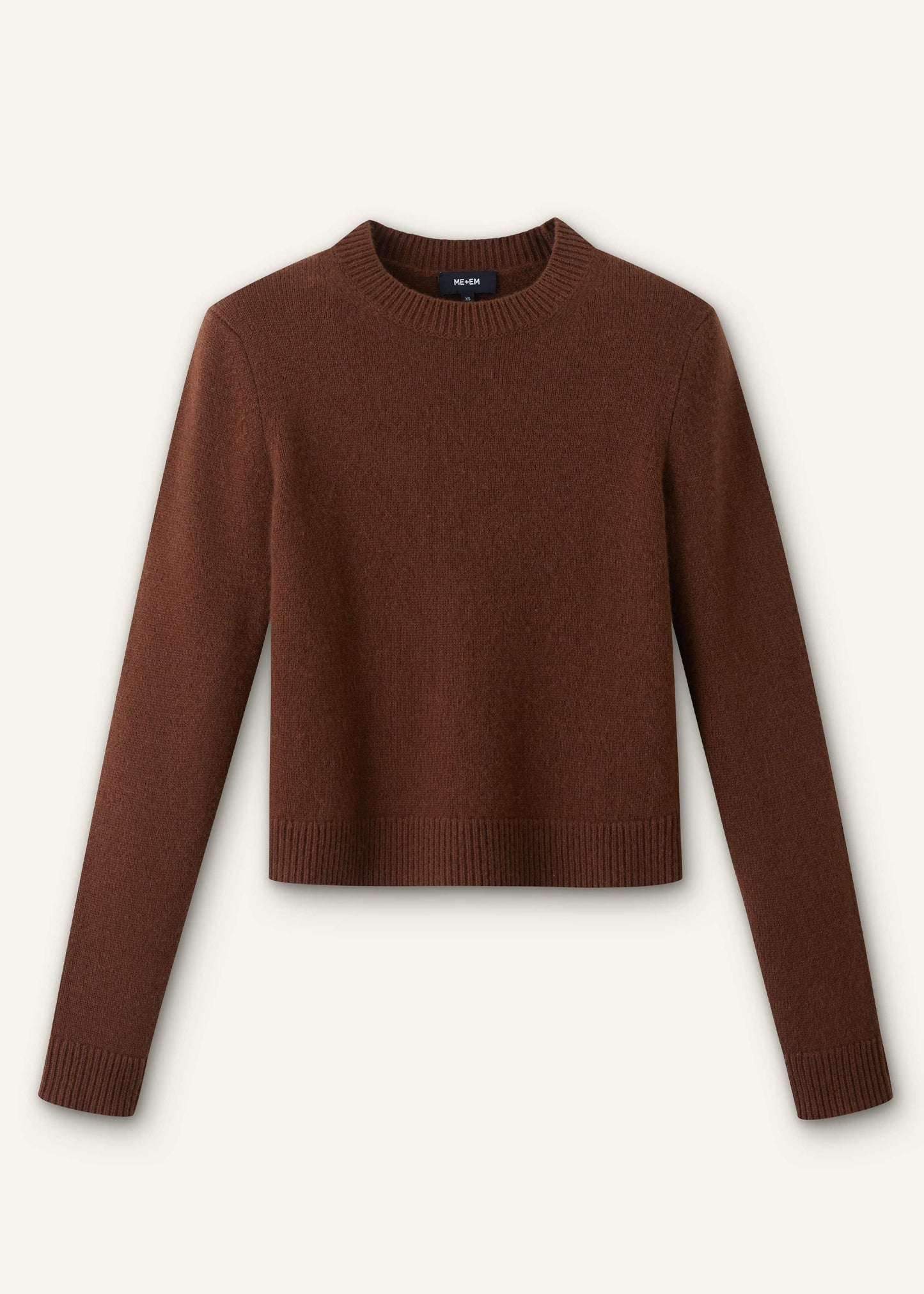 Brown Cashmere Relaxed Crop Sweater