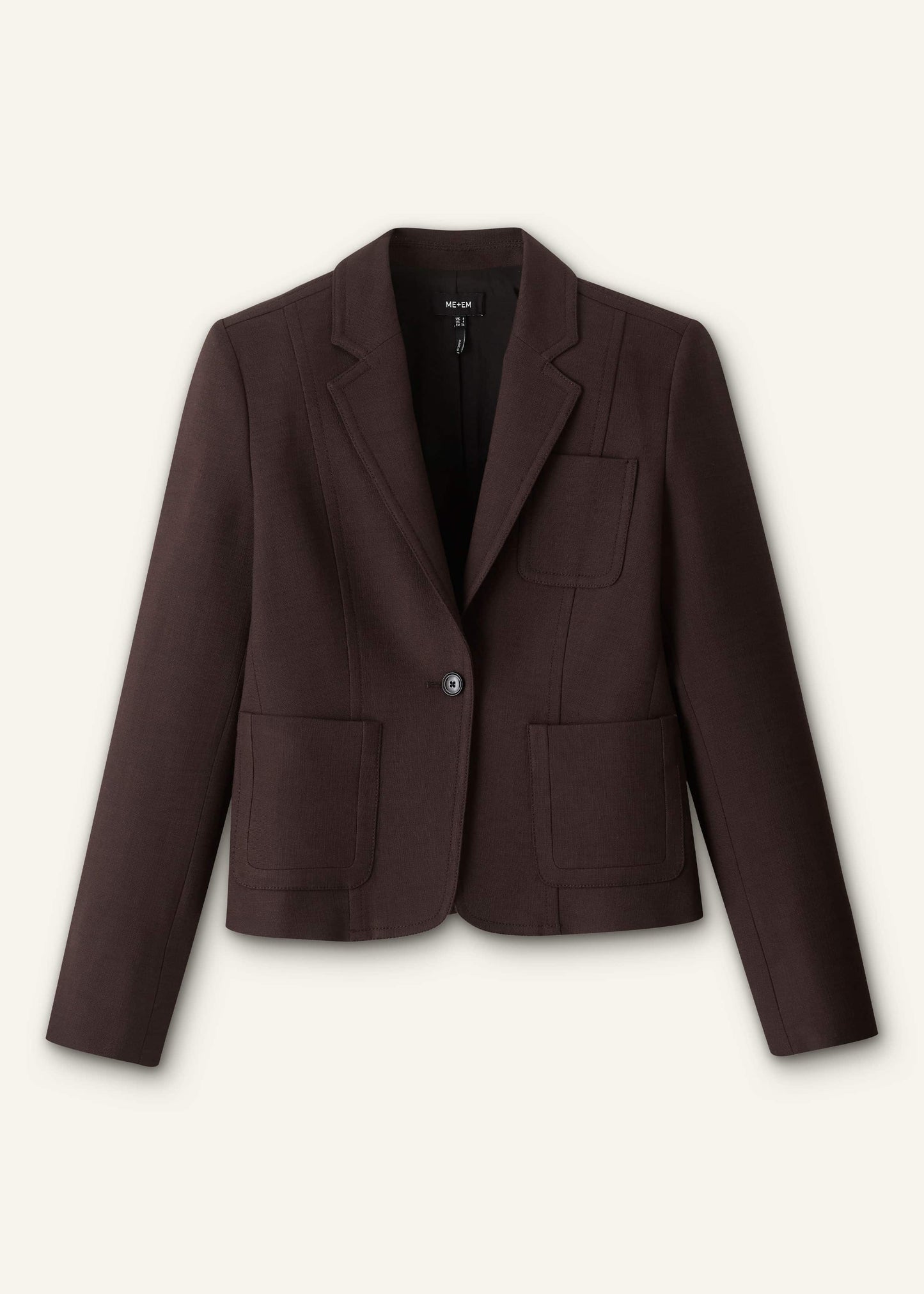 Brown Fitted Short Blazer