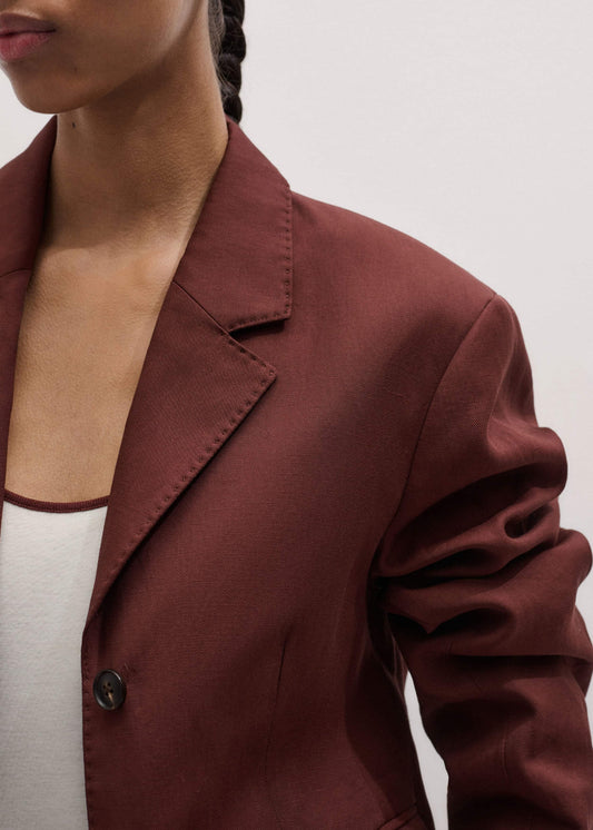 Cinnamon Brown Oversized Short Blazer