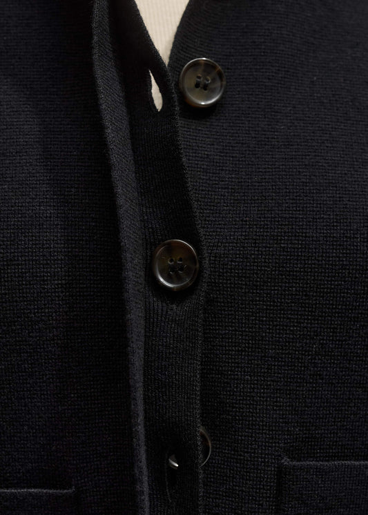 Black Milano Knit Short Sleeve Jacket