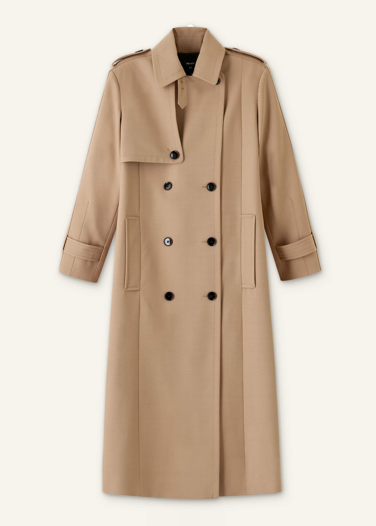 Brown Relaxed Shoulder Trench Coat