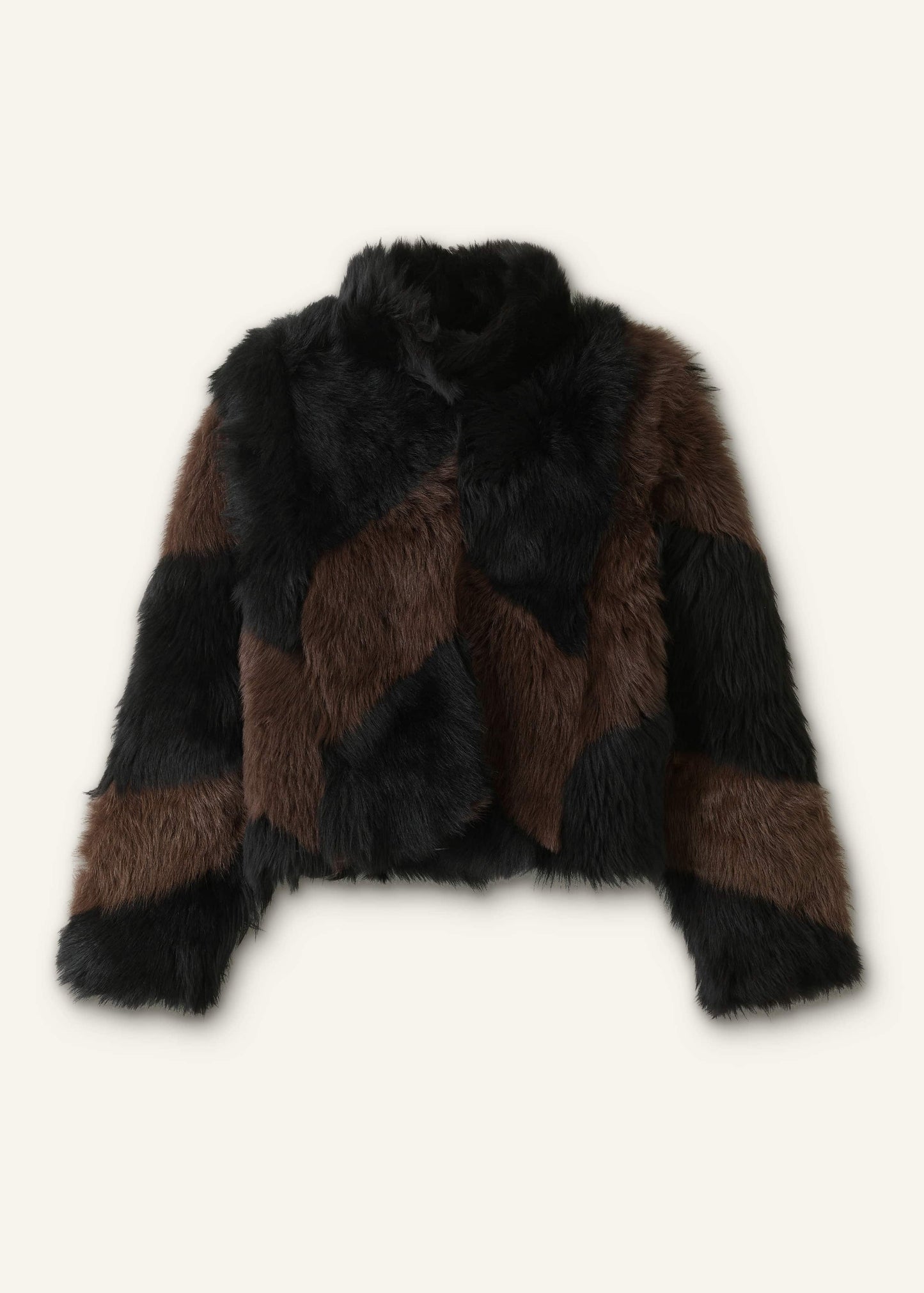 Brown Luxe Patchwork Coat