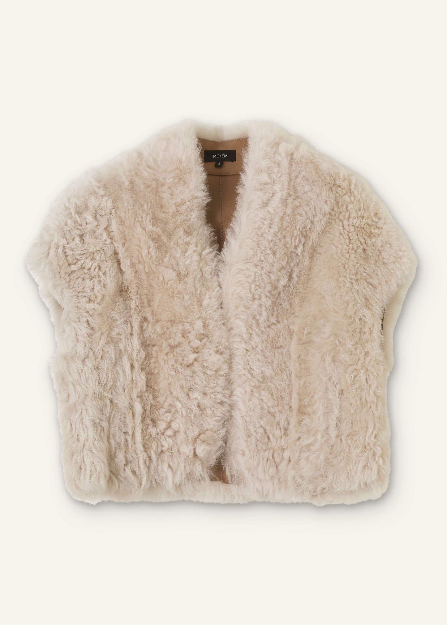 Cream Shearling Evening Layering Shrug