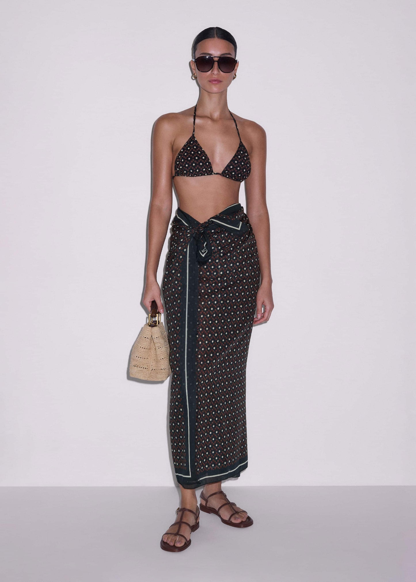 Black Geometric Sarong