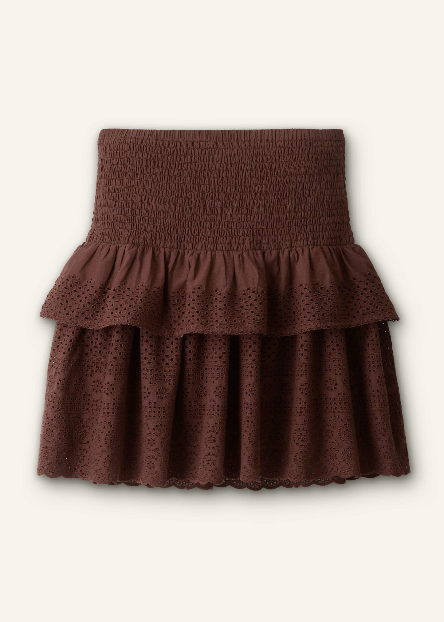 Cinnamon Shirred Mini Skirt