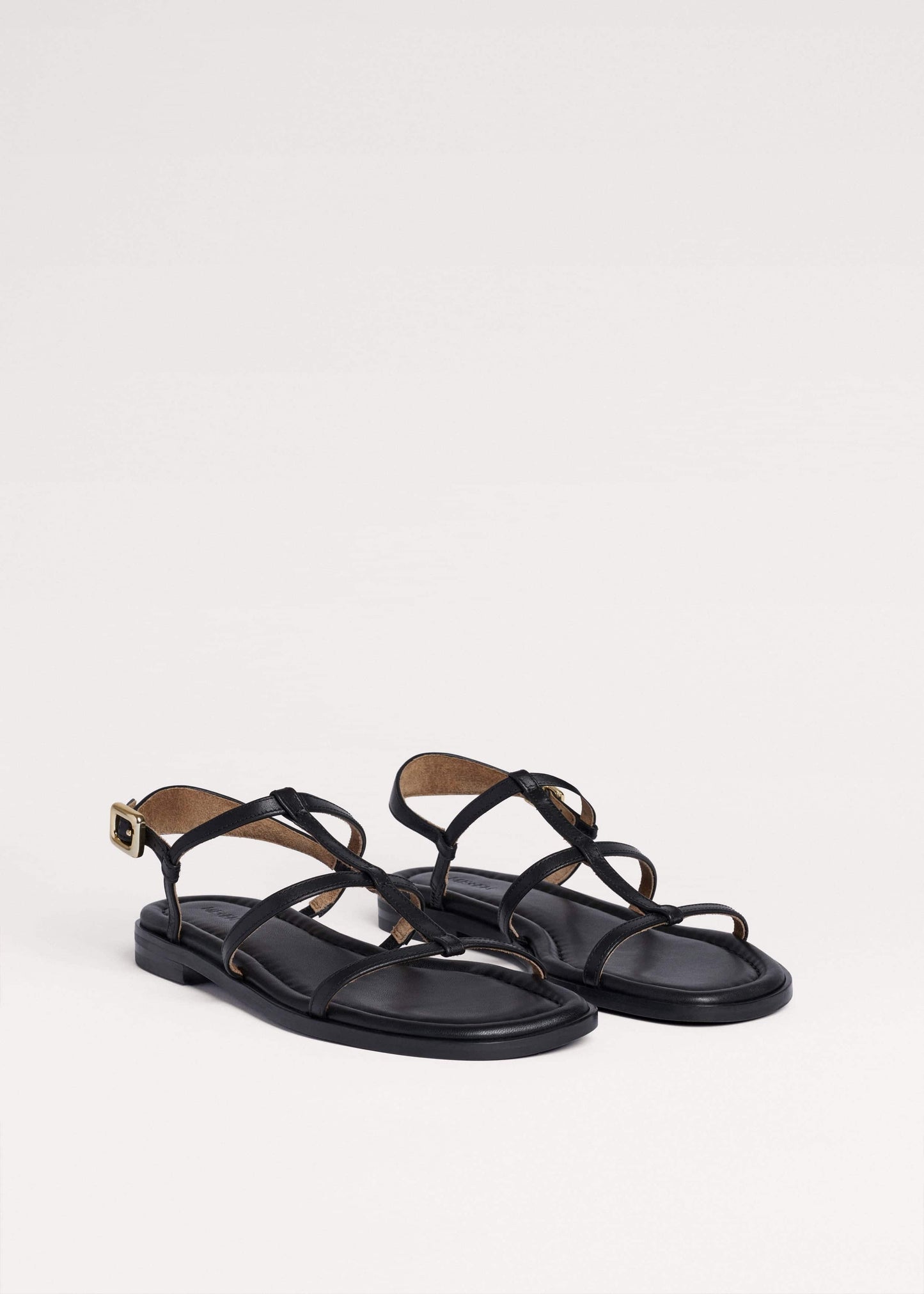 Black Caged Flat Sandal