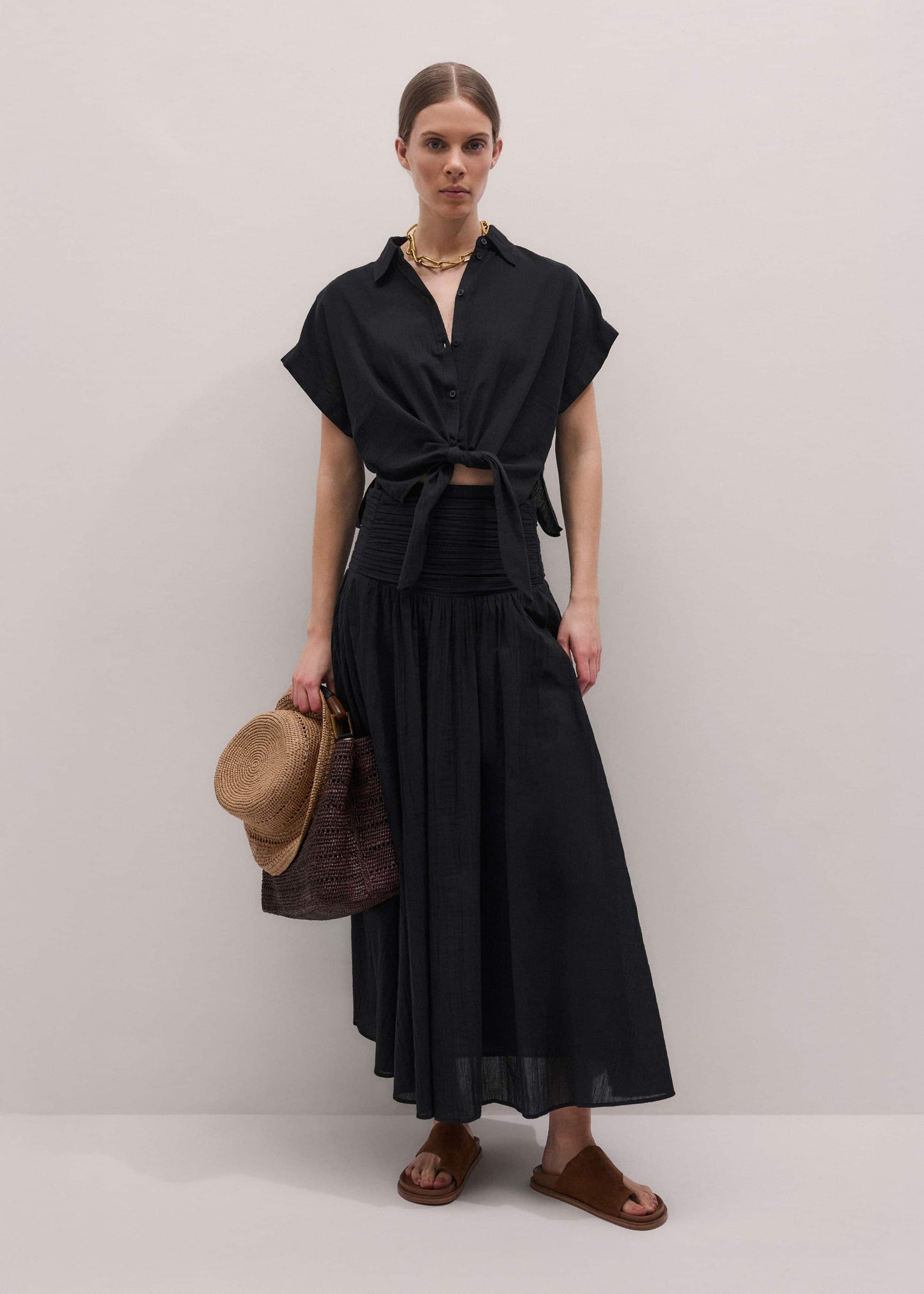 Black Beach Shirt Co-ord
