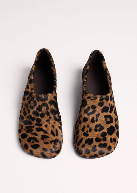 Dark Brown Leopard Print Asymmetric Slipper