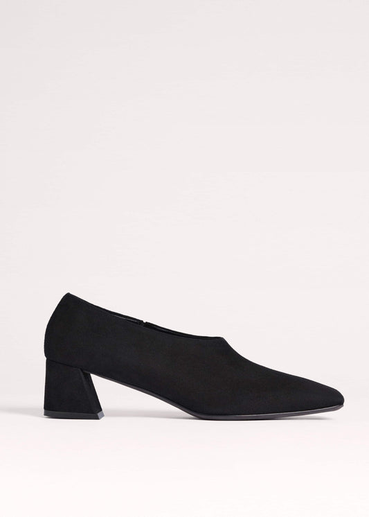 Black High Front Block Heel