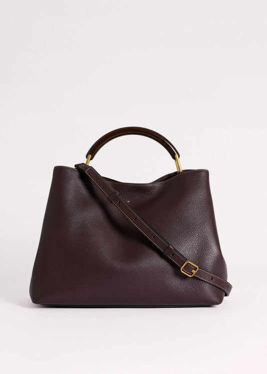 Red Leather Soft Constructed Day Bag